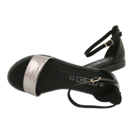Sandalias de piel Filippo DS1285 / 20 BK SI negro multicolor gris 4