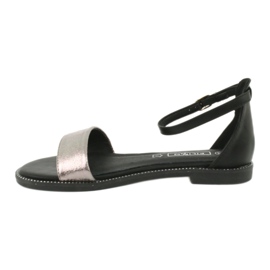 Sandalias de piel Filippo DS1285 / 20 BK SI negro multicolor gris 1
