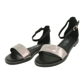 Sandalias de piel Filippo DS1285 / 20 BK SI negro multicolor gris 2