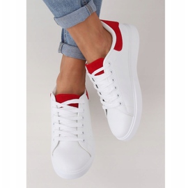 Zapatillas de mujer blancas LA85P Rojo blanco 2 Zapatillas de mujer blancas LA85P Rojo blanco 2