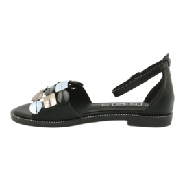 Sandalias de piel Filippo DS1286 / 20 MLT negro gris amarillo 1