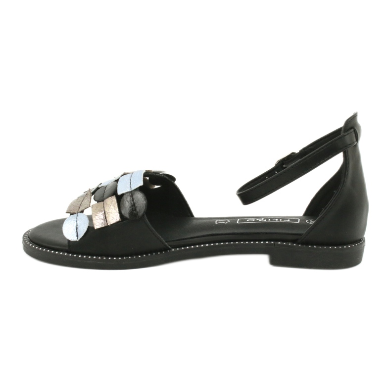 Sandalias de piel Filippo DS1286 / 20 MLT negro gris amarillo 1