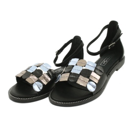 Sandalias de piel Filippo DS1286 / 20 MLT negro gris amarillo 2