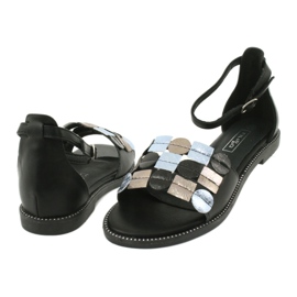 Sandalias de piel Filippo DS1286 / 20 MLT negro gris amarillo 3