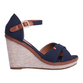 SEA Sandalias De Mujer Con Cuña Azul LaMane marrón azul marino 1