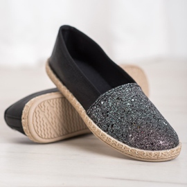 SHELOVET Slipons brillantes negro gris 3