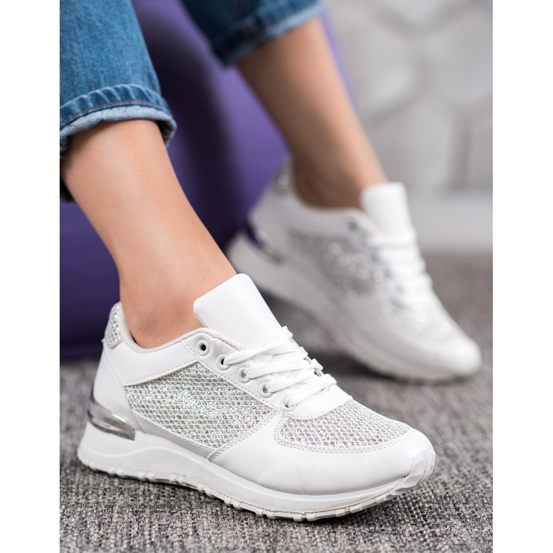 SHELOVET Zapatos deportivos blancos con estilo 1
