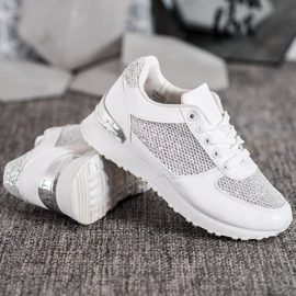 SHELOVET Zapatos deportivos blancos con estilo 4