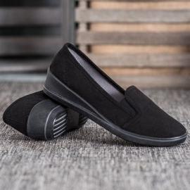 SHELOVET Slipons de gamuza negro 3