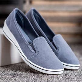 SHELOVET Slipons de gamuza azul 3