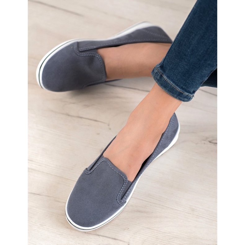 SHELOVET Slipons de gamuza azul 1