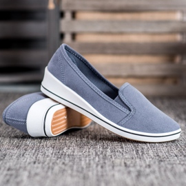 SHELOVET Slipons de gamuza azul 2