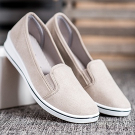 SHELOVET Slipons de gamuza marrón 2