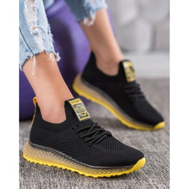 SHELOVET Zapatillas con suela amarilla negro 1