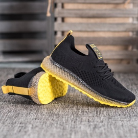 SHELOVET Zapatillas con suela amarilla negro 2