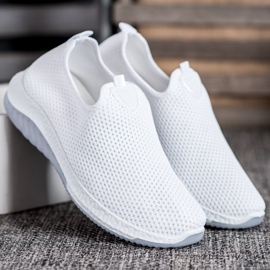 Renda Slipons calados en la plataforma blanco 3