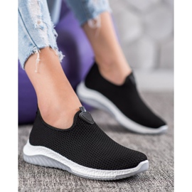 Renda Slipons calados en la plataforma negro 1