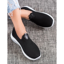 Renda Slipons calados en la plataforma negro 2