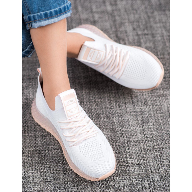 SHELOVET Zapatillas con suela transparente blanco 2