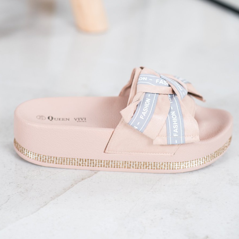 Queen Vivi Pantuflas de Moda Beige 2