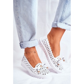 S.Barski Mocasines de mujer, cuero calado LR71515 Blanco Murrieta 1 S.Barski Mocasines de mujer, cuero calado LR71515 Blanco Murrieta 1