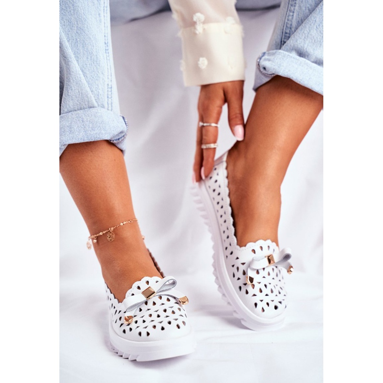 S.Barski Mocasines de mujer, cuero calado LR71515 Blanco Murrieta 2 S.Barski Mocasines de mujer, cuero calado LR71515 Blanco Murrieta 2