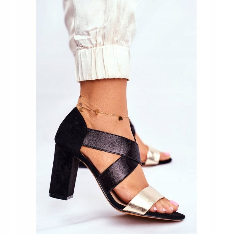 EVE Sandalias Mujer Ante Slip On Negro Dorado Varina amarillo 2