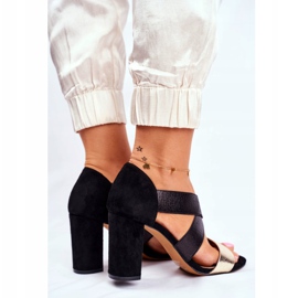 EVE Sandalias Mujer Ante Slip On Negro Dorado Varina amarillo 5