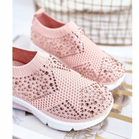 FRROCK Zapatillas Deportivas Infantiles Con Circonita Rosa Linda rosado 4