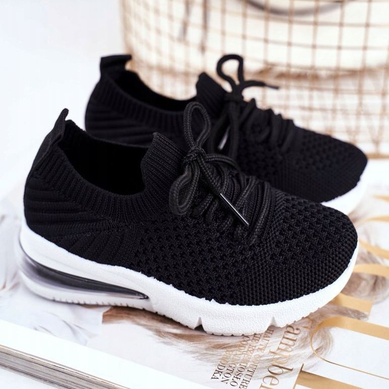 FRROCK Zapatos deportivos negros con cordones Lena para niños 1