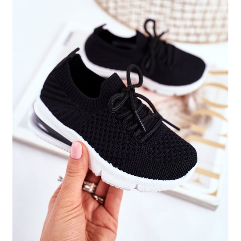 FRROCK Zapatos deportivos negros con cordones Lena para niños 2