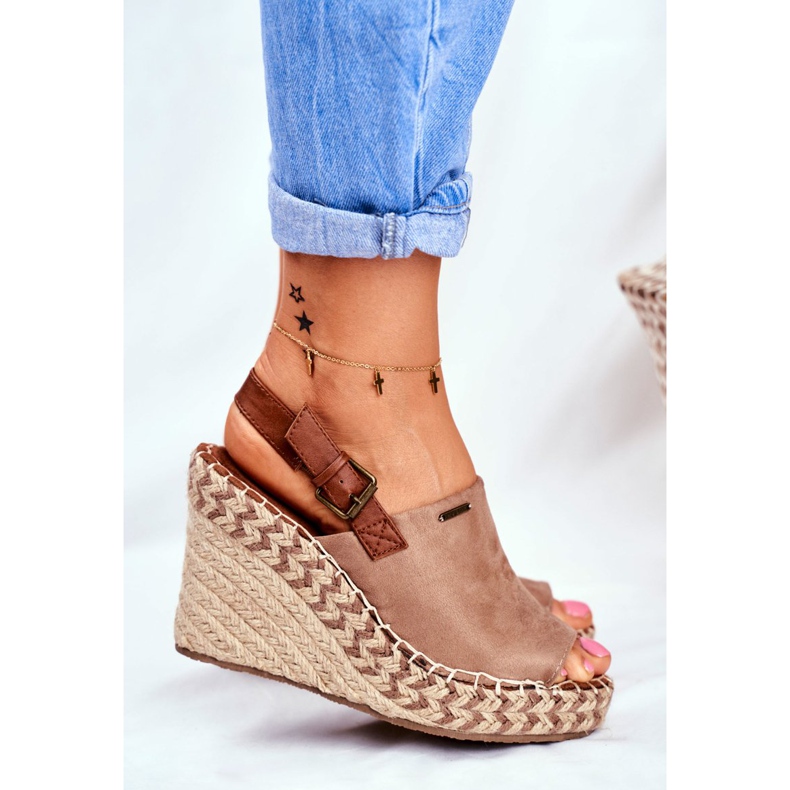 Sandalias Mujer Con Cuña Big Star Beige FF274982 2