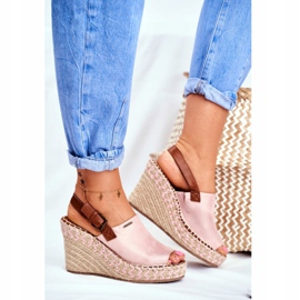 Sandalias de mujer con cuña Big Star Pink FF274984 rosa 2