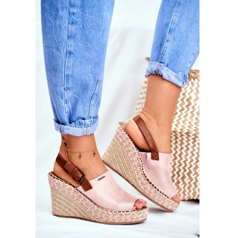 Sandalias de mujer con cuña Big Star Pink FF274984 rosado 2