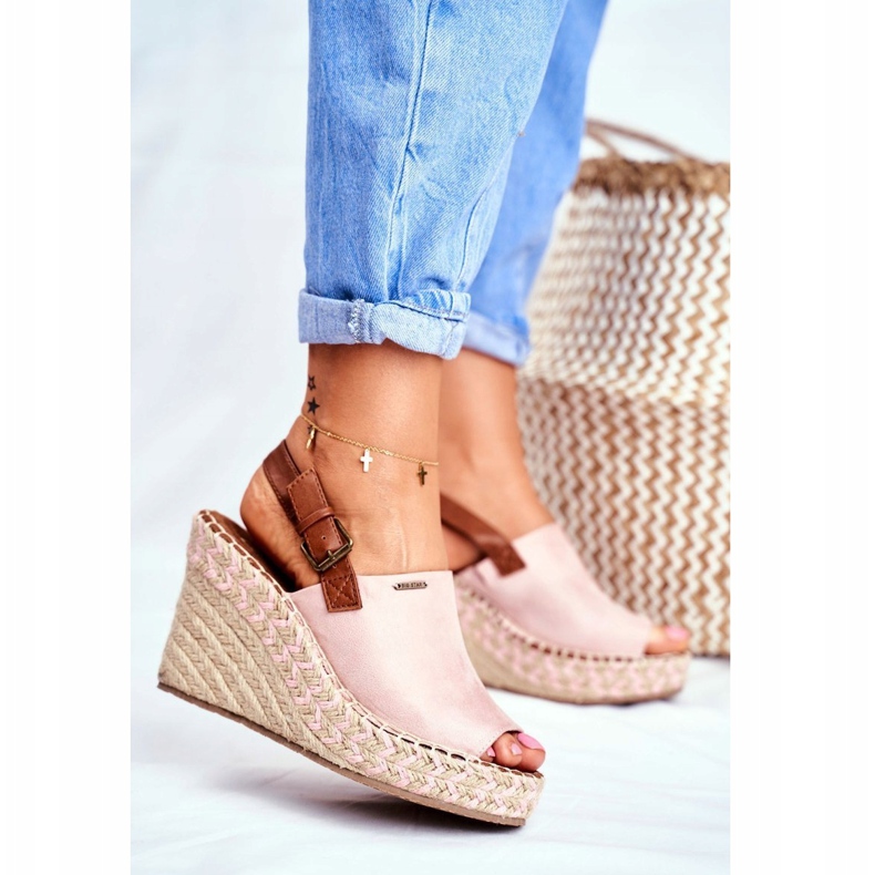 Sandalias de mujer con cuña Big Star Pink FF274984 rosa 1