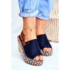 Sandalias Mujer Con Cuña Big Star Azul Marino FF274980 2