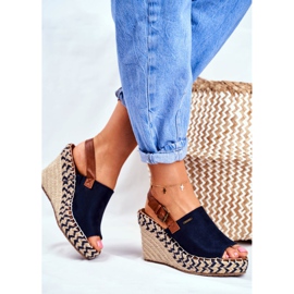 Sandalias Mujer Con Cuña Big Star Azul Marino FF274980 3