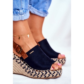 Sandalias Mujer Con Cuña Big Star Azul Marino FF274980 4