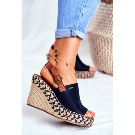 Sandalias Mujer Con Cuña Big Star Azul Marino FF274980 5
