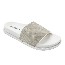 Zapatillas blancas brillantes RL216 blanco gris 1