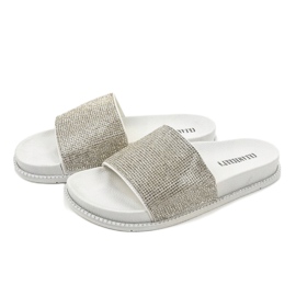 Zapatillas blancas brillantes RL216 blanco gris 2