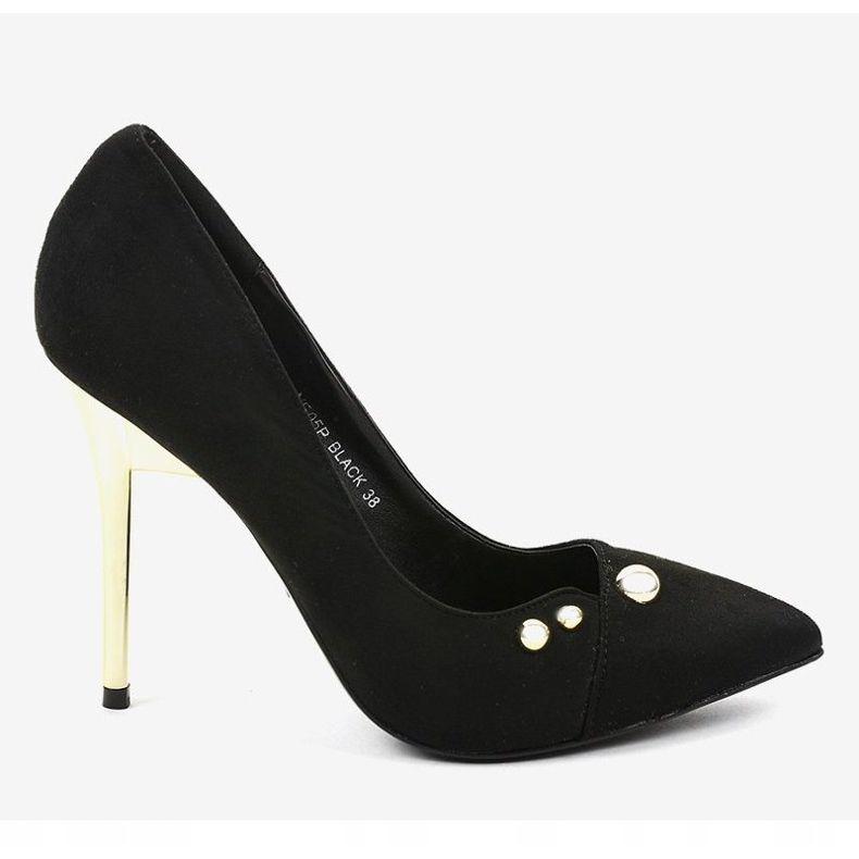 Tacones altos clásicos negros con tachuelas NE05P 1