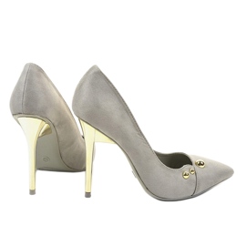 Tacones altos clásicos grises con tachuelas NE05P 3
