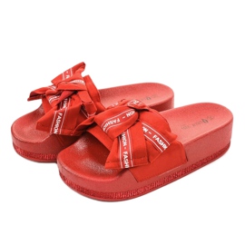 Pantuflas rojas de moda casual 218-207 rojo 2