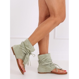 SEA Sandalias de Mujer Chanclas con Vástago Verde SL1011 Madrit 6