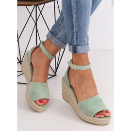 Alpargatas con cuña menta TU147 Verde 3