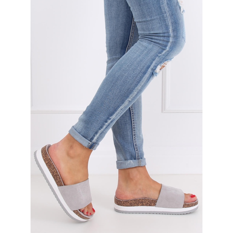 Gris Pantuflas grises de mujer CK184P Gris 2 Gris Pantuflas grises de mujer CK184P Gris 2