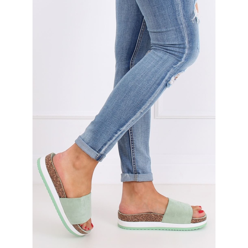 Pantuflas de mujer aguamarina CK184P Verde 2