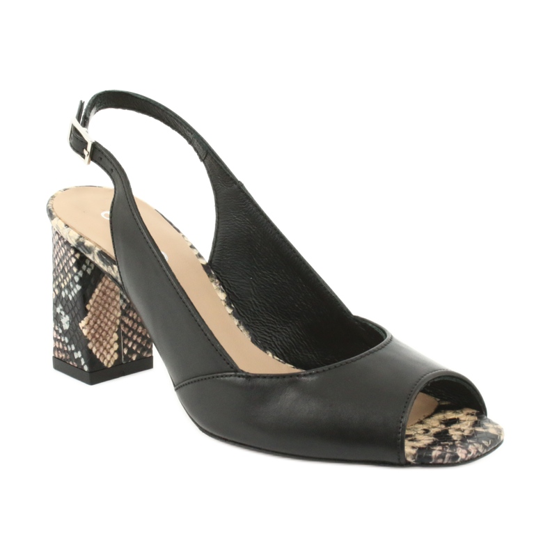 Edeo Sandalias mujer negro / animal 3499A-1193 1