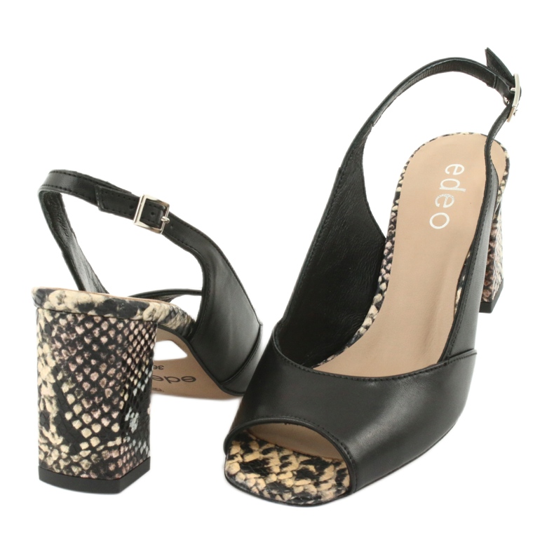 Edeo Sandalias mujer negro / animal 3499A-1193 3